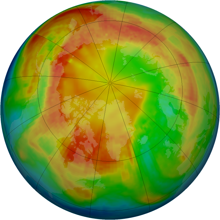Arctic ozone map for 19 February 2004